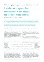 Leiderschap en het managen van angst in tijden van crisis