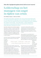 Leiderschap en het managen van angst in tijden van crisis